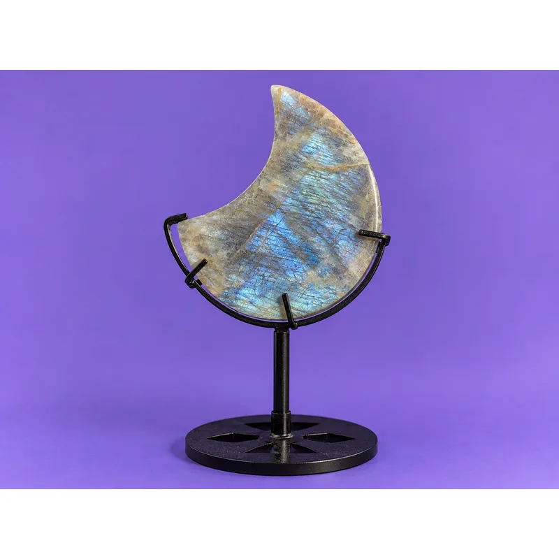 Rainbow Moonstone Half Moon