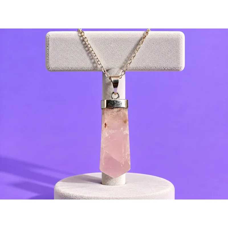 Pink Aragonite Silver Pendant
