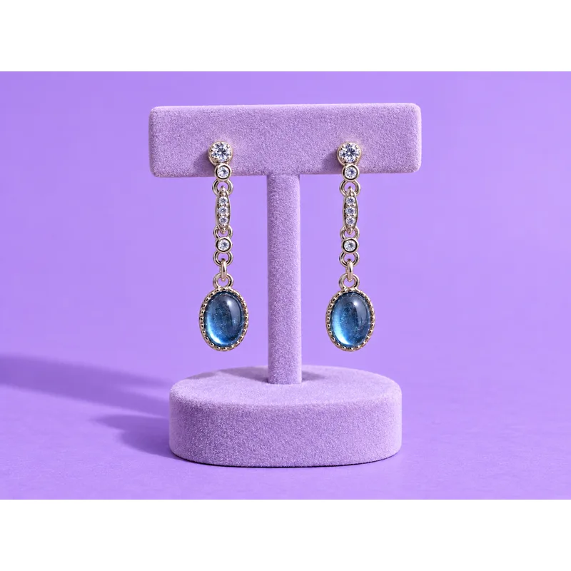 Aquamarine Earrings Long