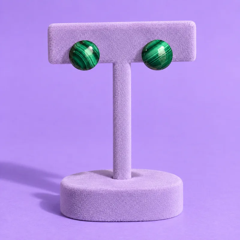 Malahite Earrings Sterling Silver