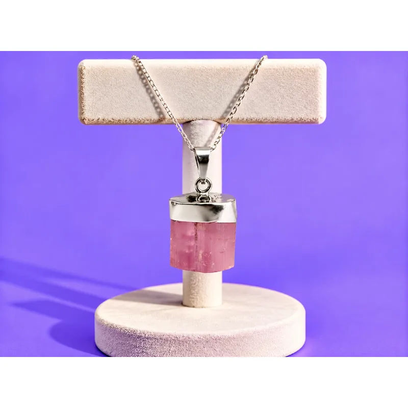 Pink Turmaline Silver Pendant 
